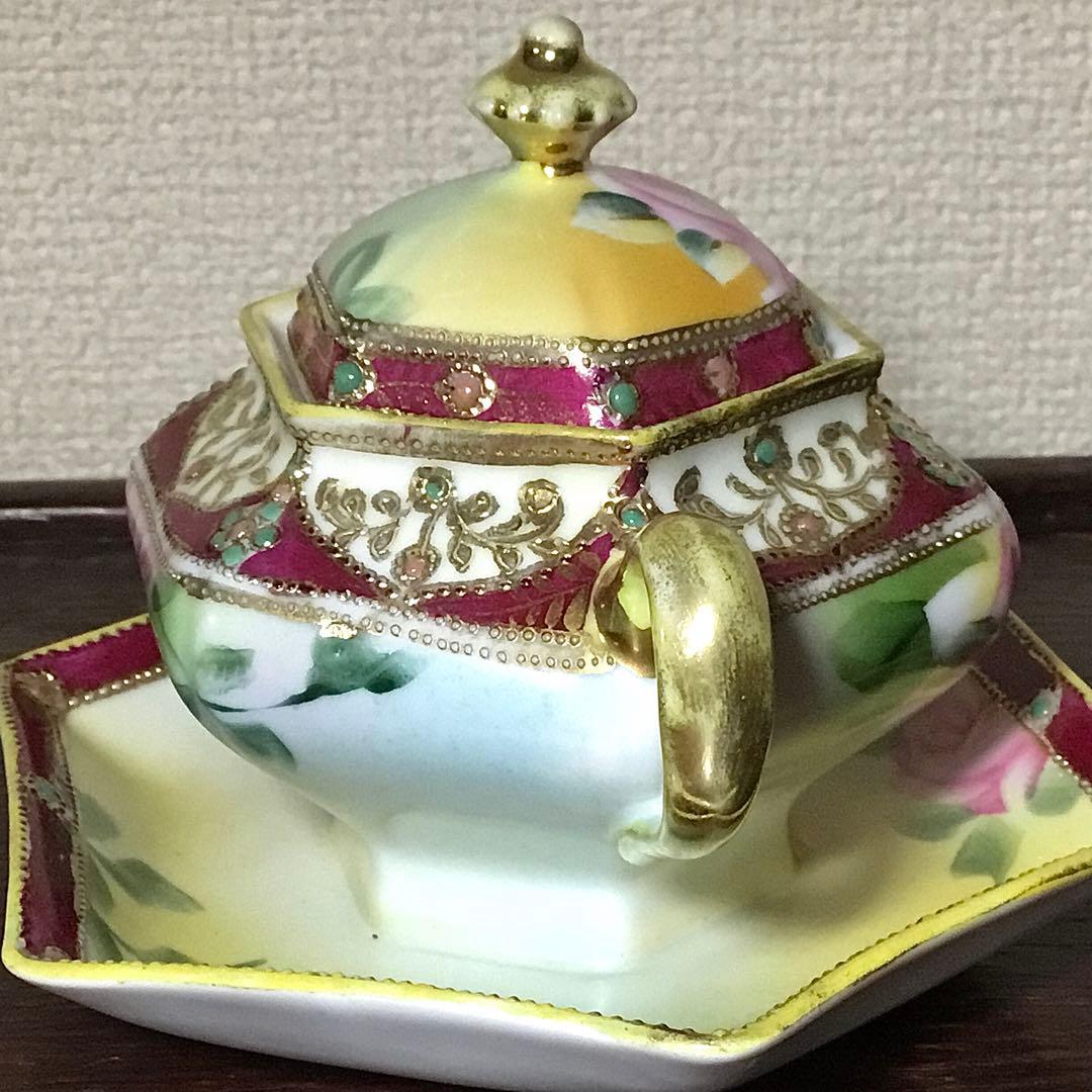 オールドノリタケ◇シュガーポット◇金彩 薔薇