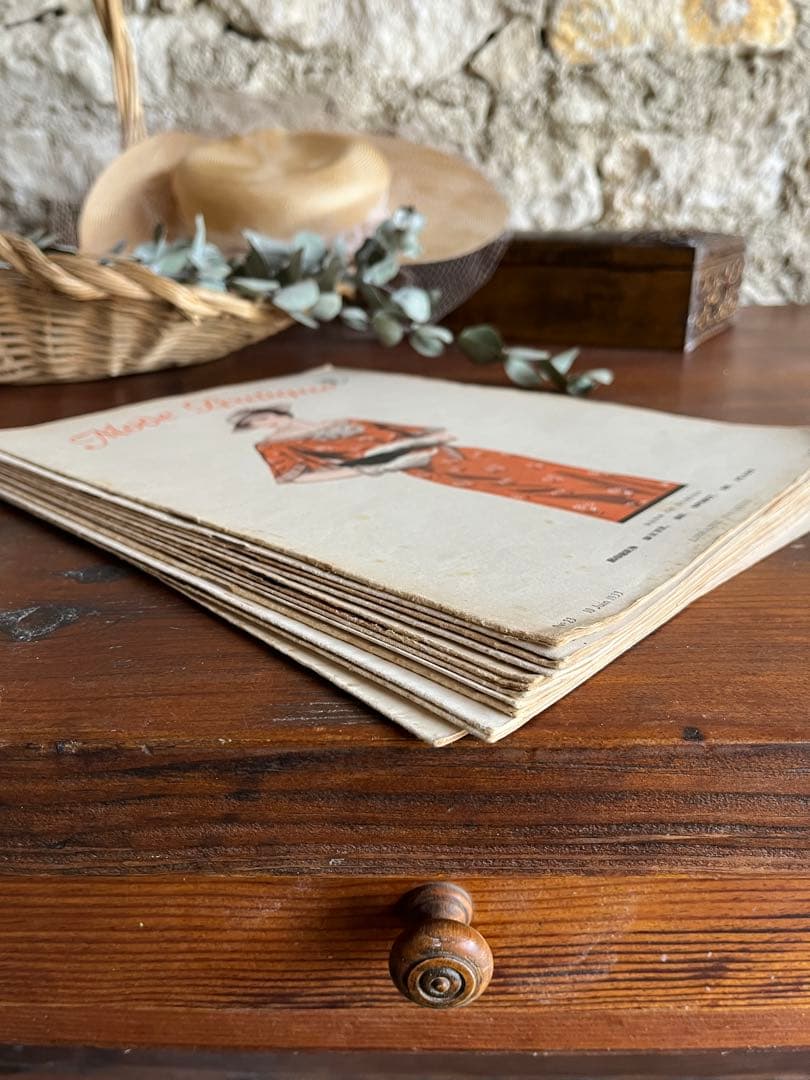 ◇フランスアンティーク｜メルスリー手芸雑誌印刷物紙もの図案パターン