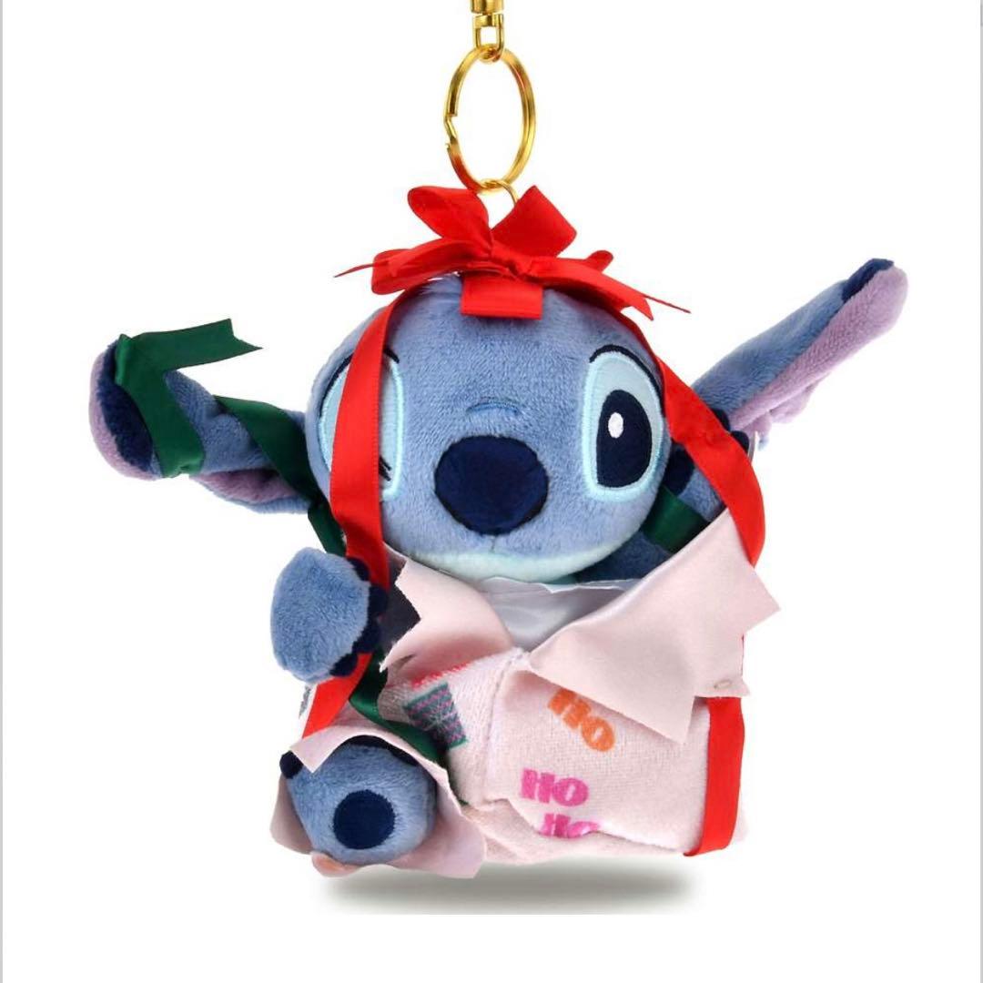 ディズニーストア クリスマス スティッチ ぬいぐるみキーホルダー
