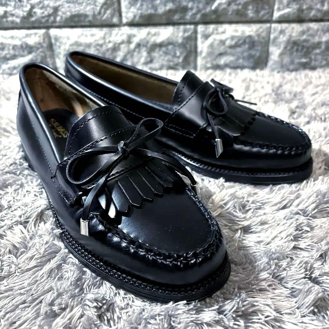 新品❣️G.H.BASS ジーエイチバス レザー フリンジローファー リボン 箱付