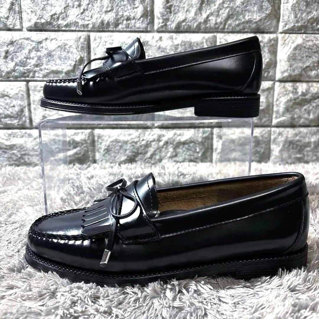 新品❣️G.H.BASS ジーエイチバス レザー フリンジローファー リボン 箱付