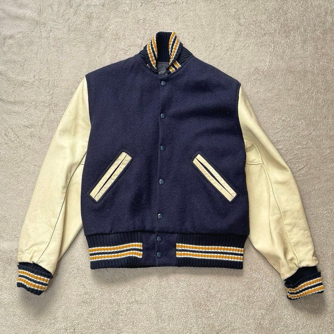 Albion award Jacket スタジャン 36 リアルレザー usa製 USA製 Albion AWARD Jacket スタジャン レザー 36 S - メルカリ