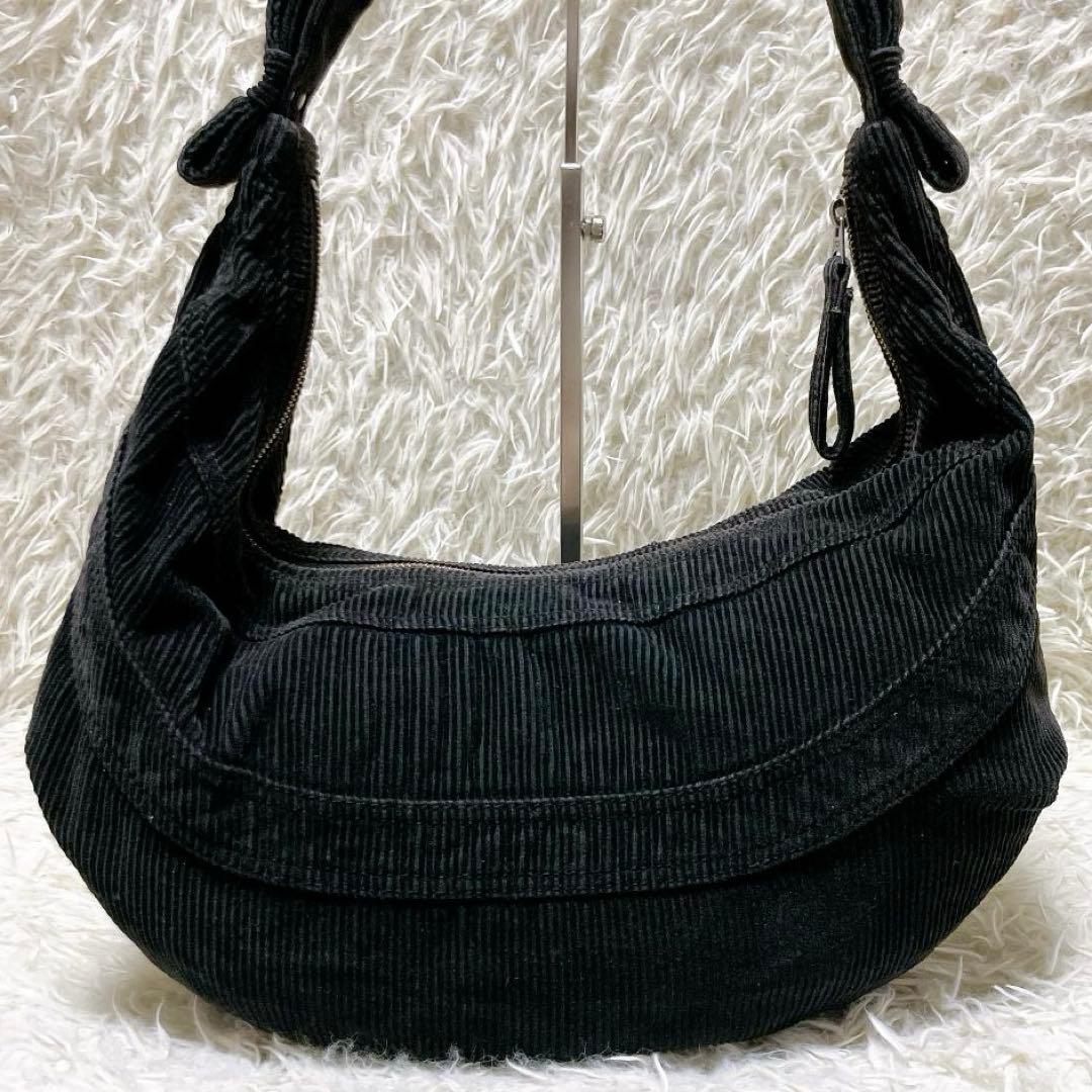 y2k DIESEL ハーフムーンショルダーバッグ コーデュロイ ブラック 希少