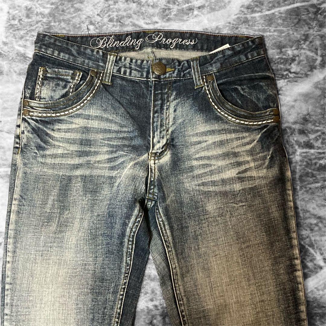 00s y2k archive straight denim ヒゲ スカル - メルカリ