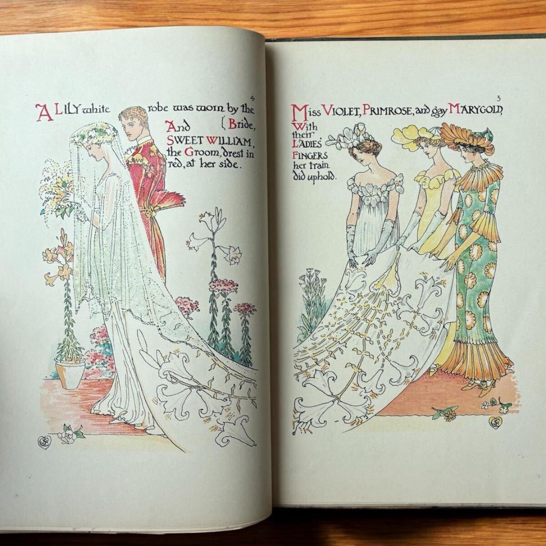 1905年 初版 ウォルター クレイン A FLOWER WEDDING 袋綴じ - メルカリ