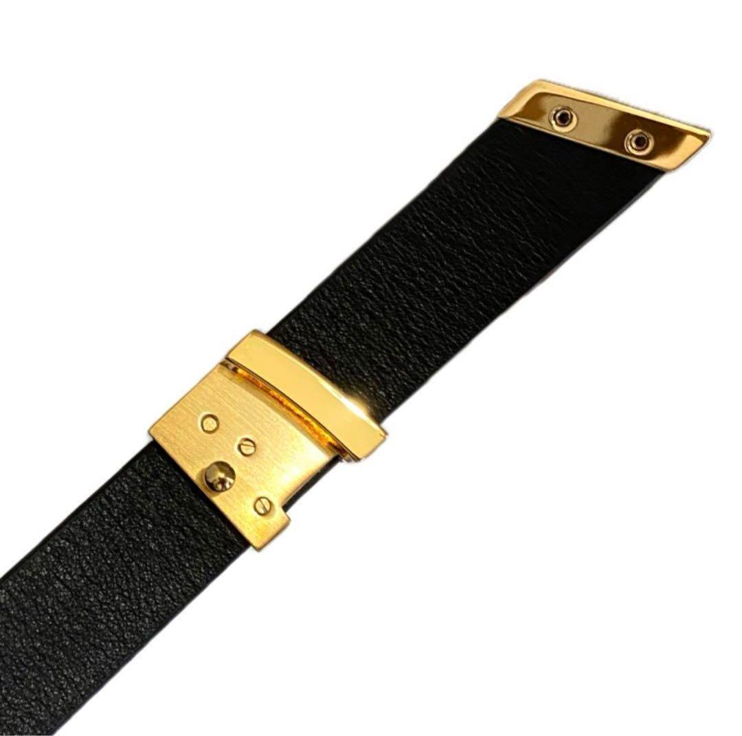 ルイヴィトン LOUIS VUITTON ベルト ブラック ゴールド カーフ - メルカリ