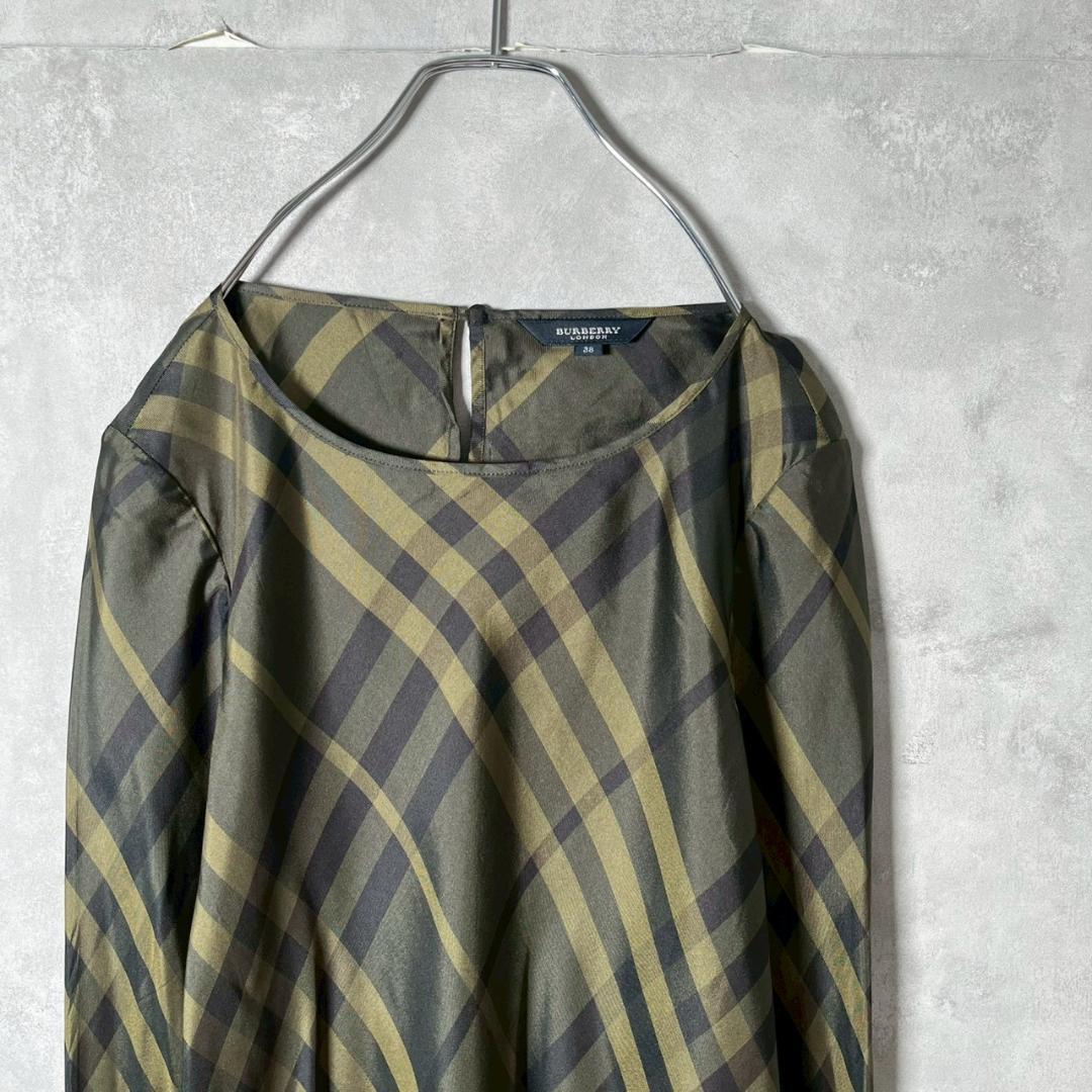 BURBERRY チェック シルク ブラウス トップス 三陽商会 N1595 - メルカリ