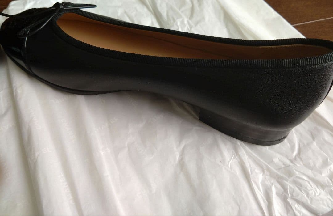 《美品》CHANEL　シャネル　ブラック フラット　バレエシューズ　36.5