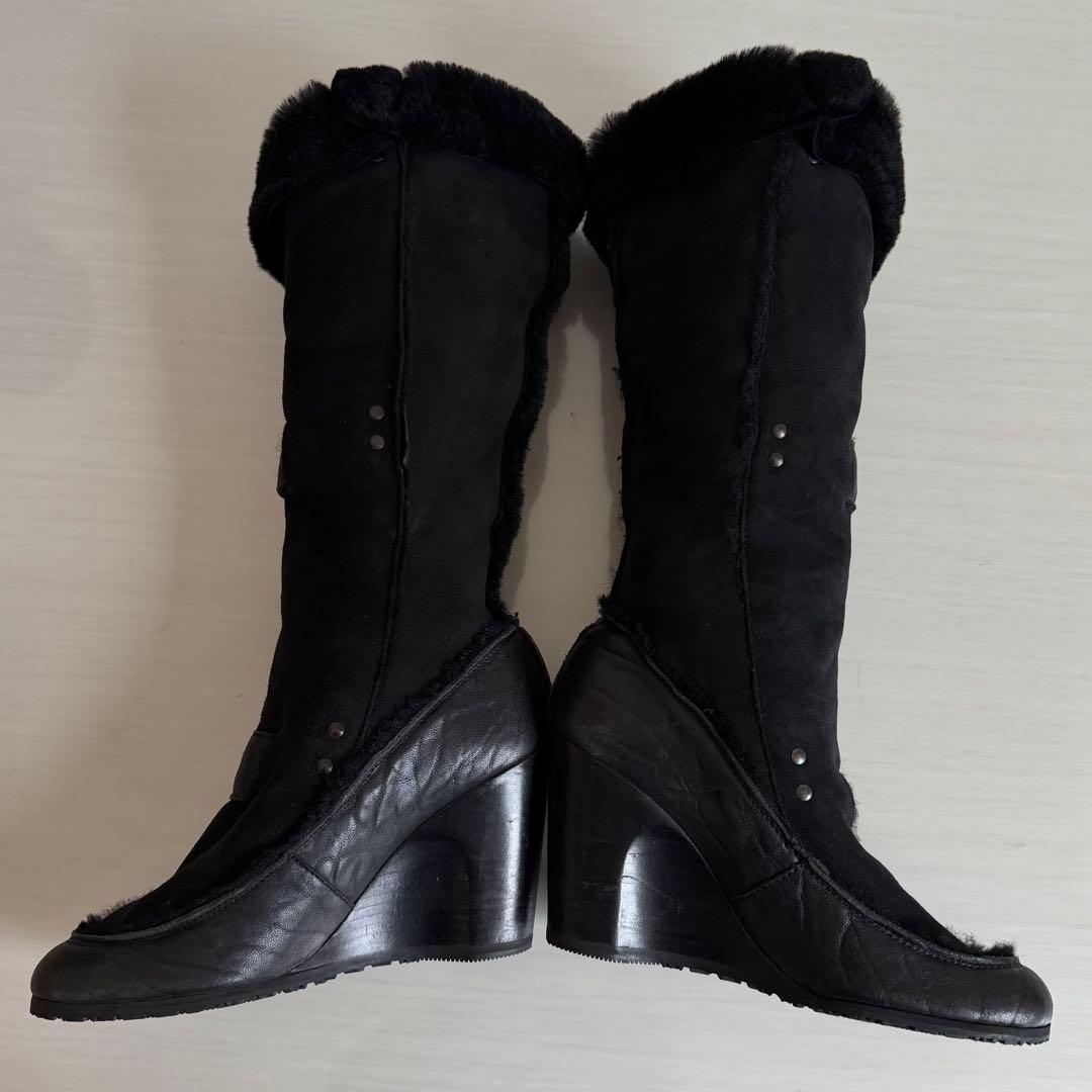 FENDI フェンディ ロングムートンブーツ スエード ベルト イタリア製