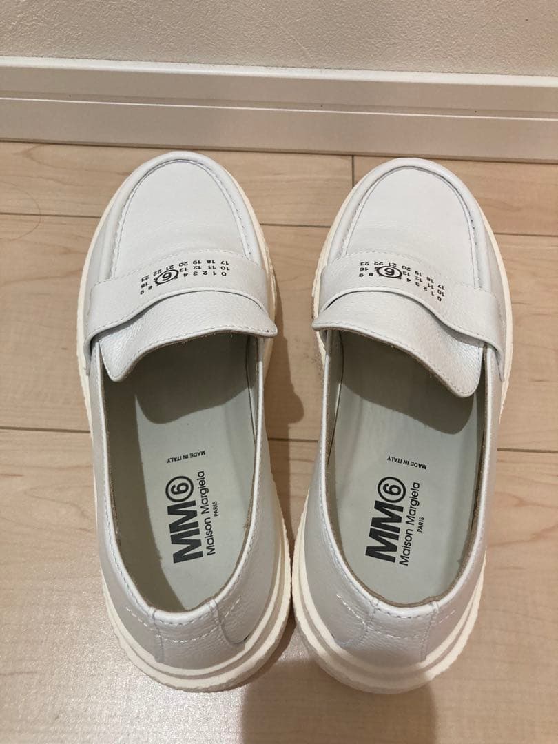 ☆MM6 ホワイト厚底ローファー40 - メルカリ