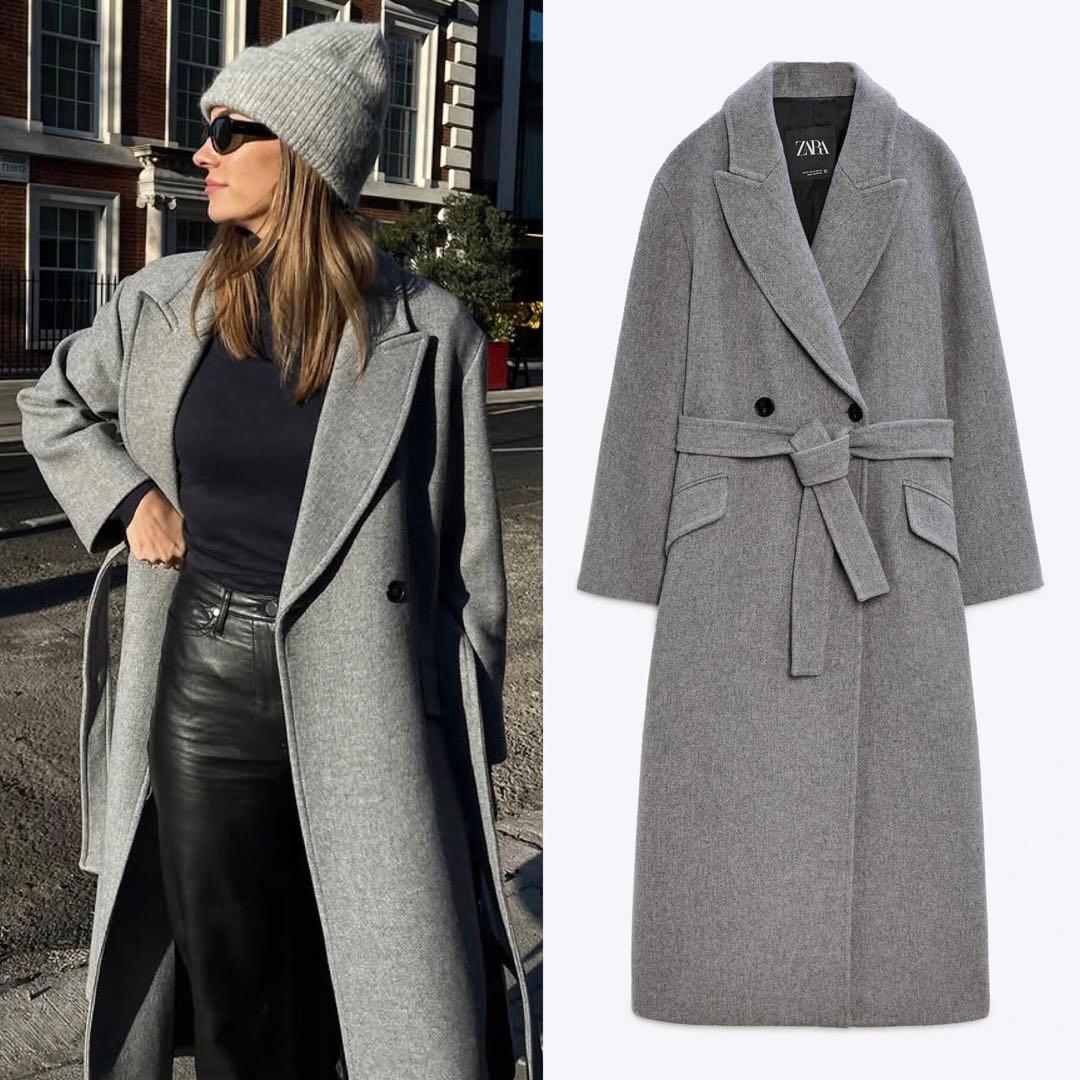 新品 ZARA ダブルブレストウールブレンドコート XSサイズ - メルカリ