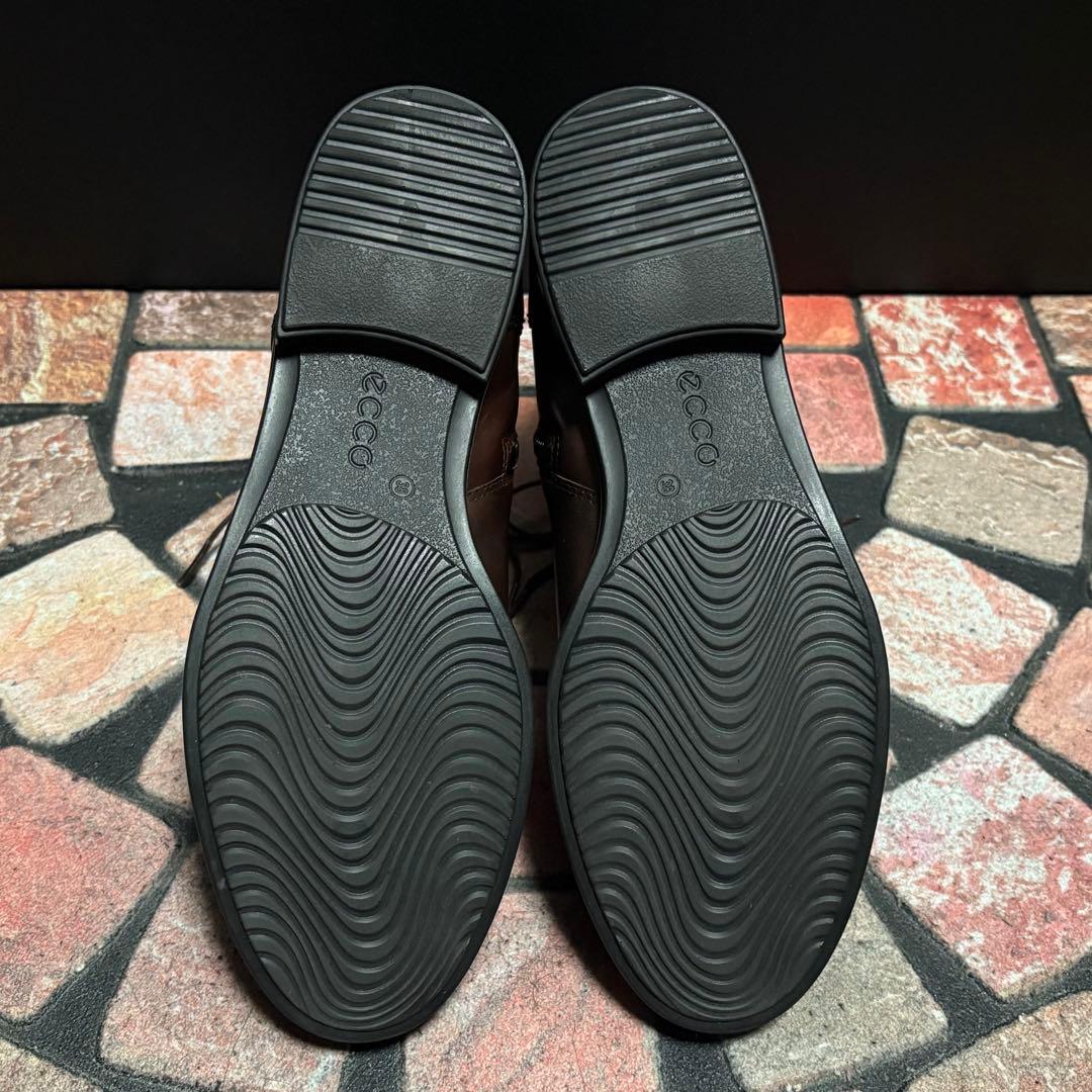 エコー ショートブーツ クラシック 15 本革 サイドジップ　24.0cm 茶