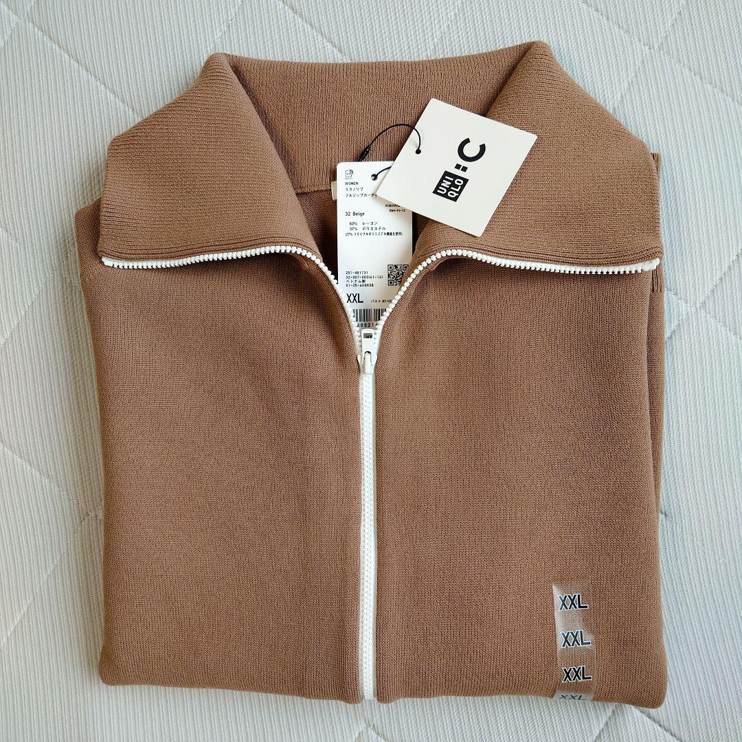 XXL【新品未使用】ミラノリブフルジップカーディガン ユニクロC