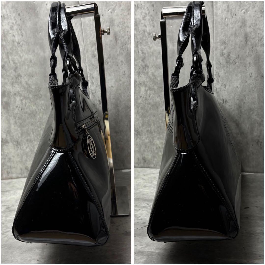 カルティエ レディース ハンドバッグ マルチェロ エナメル ブラック