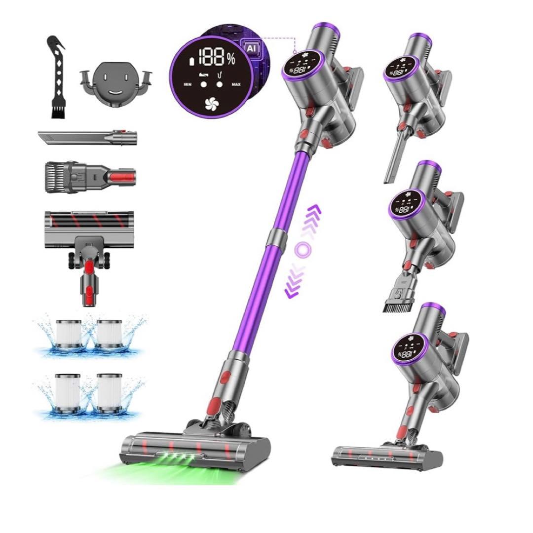 新品 コードレス掃除機 80KPa超強力吸引 60分稼働 自立式 静音 楽天市場】掃除機 コードレス 強力吸引 静音 充電式 小型 軽量 55kpa