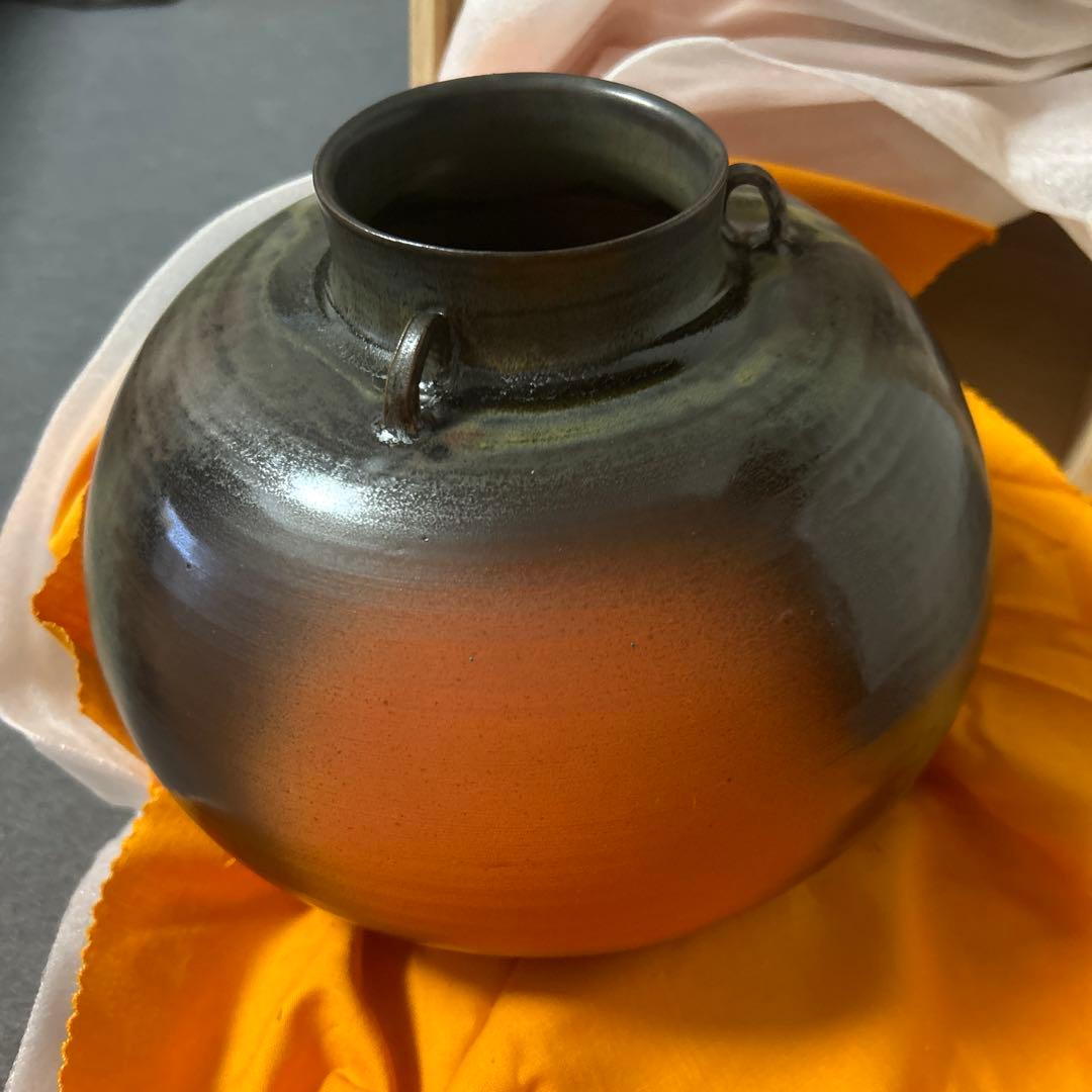 加藤寿逸 道泉窯 壺 陶芸 陶器 木箱 桐箱 日本工芸 日本美術 将軍