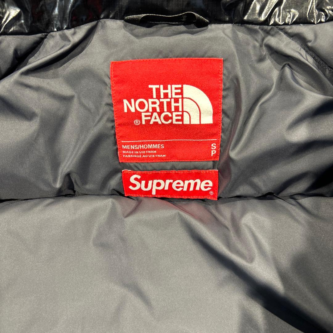 22AW ノースフェイスx シュプリームブラックダウンジャケット コラボ
