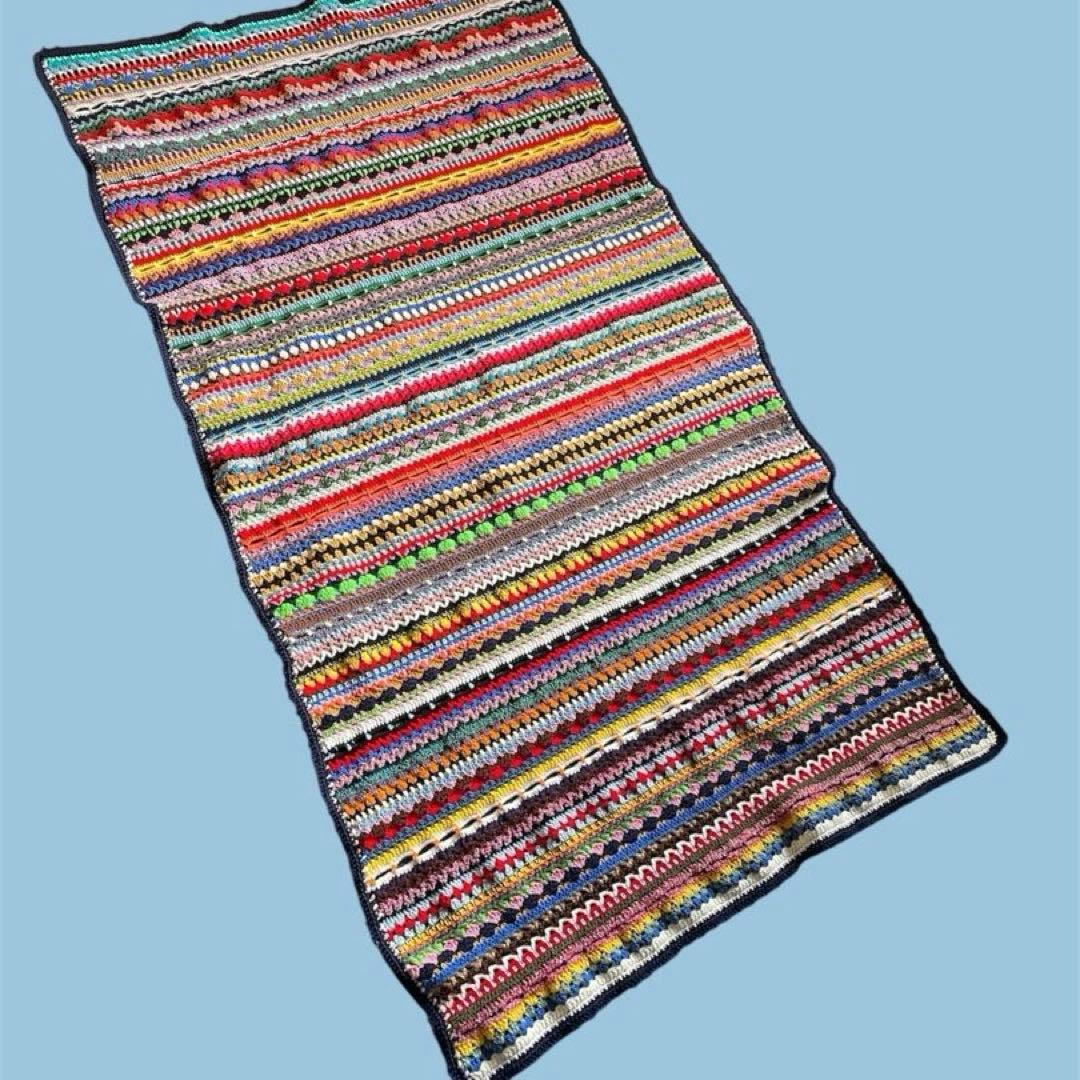 ⇒ハンドメイド｜ スパイシーブランケット かぎ編み マルチカバー スパイシーブランケット ウール かぎ針編みのミニブランケット（マルチ