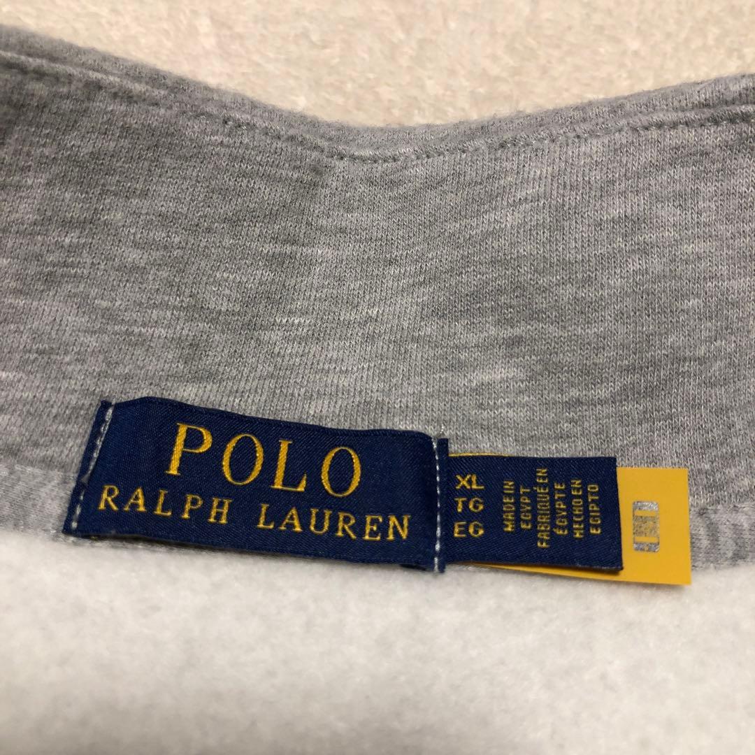 ポロラルフローレン ハーフジップスウェット 裏起毛 グレー 現行QR XL