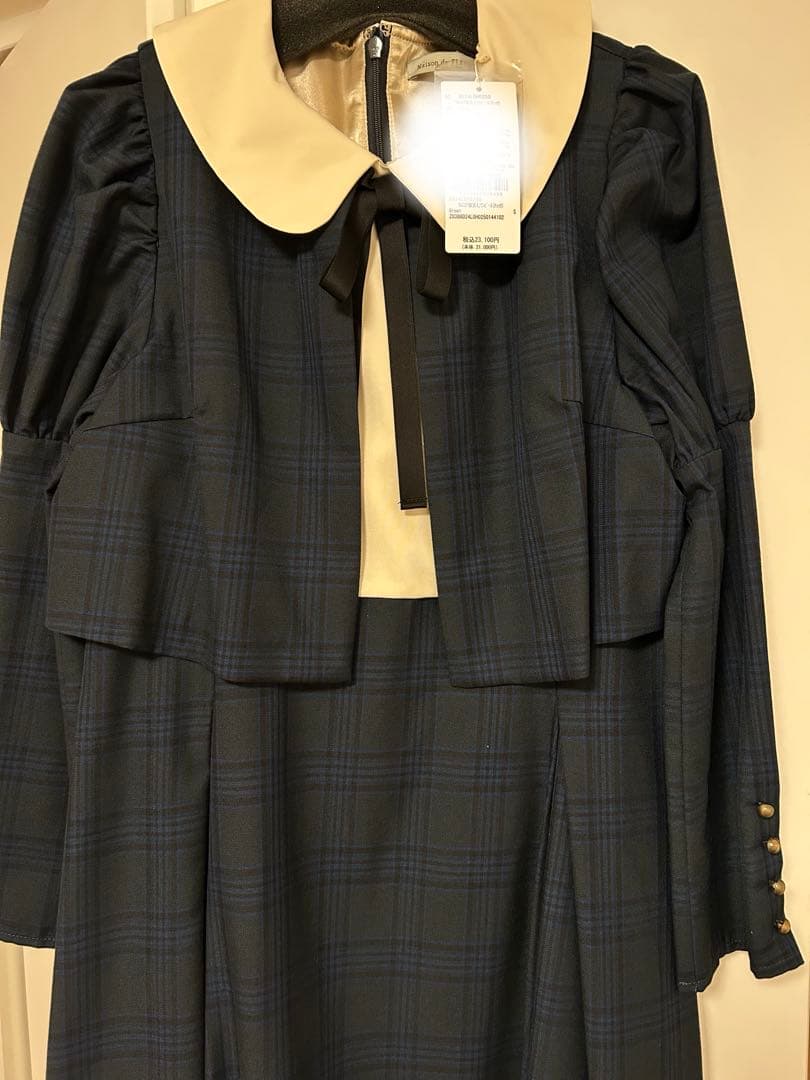 試着のみ】メゾンドフルール カノン チェックワンピース 一点 - メルカリ
