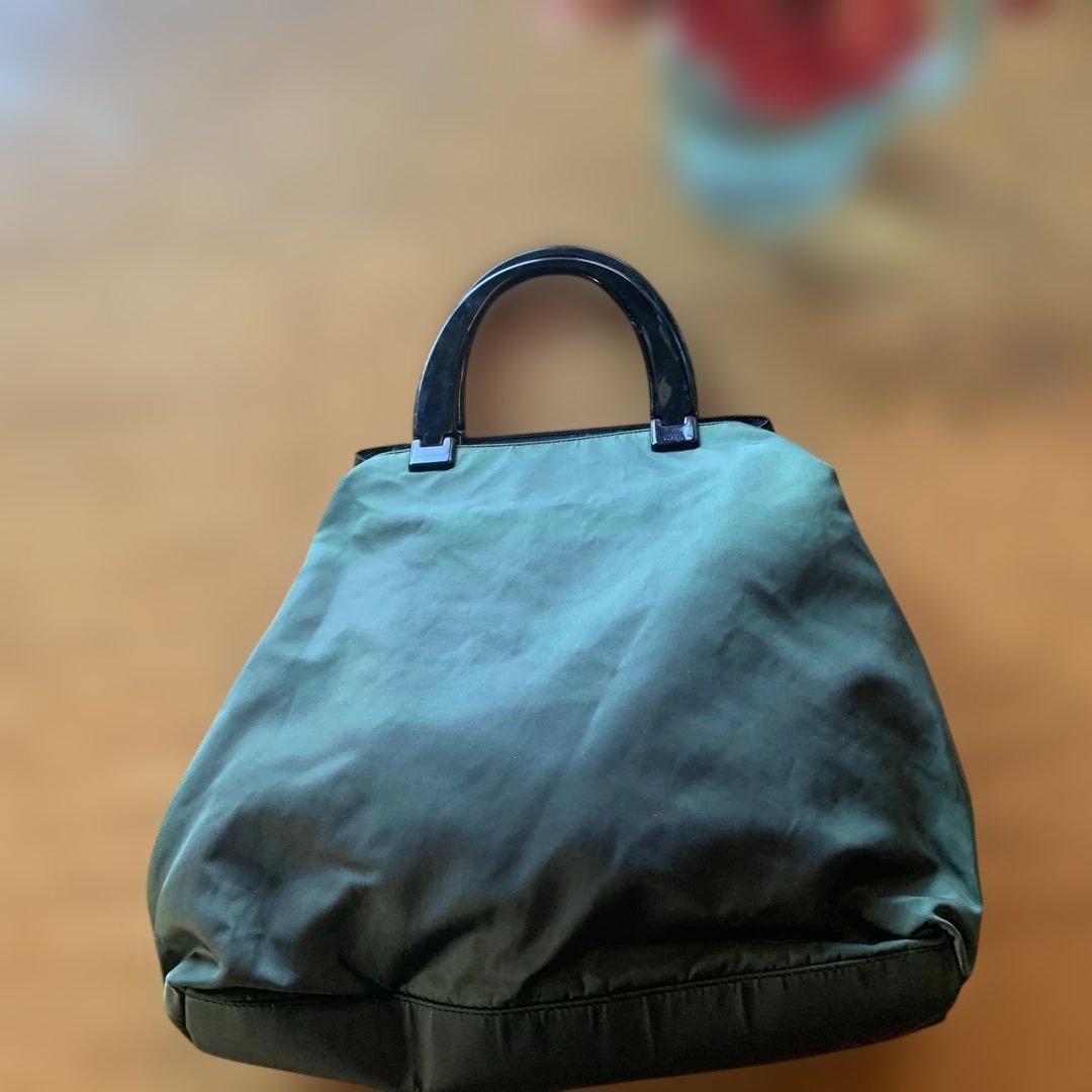 PRADA オリーブグリーン トートバッグ - メルカリ