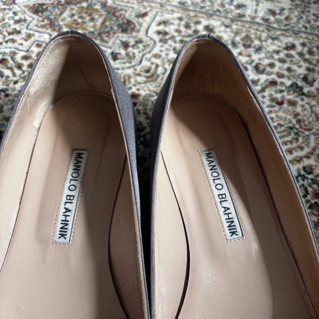 Manolo Blahnik ハンギシフラットシューズ グレー 37.5 - メルカリ