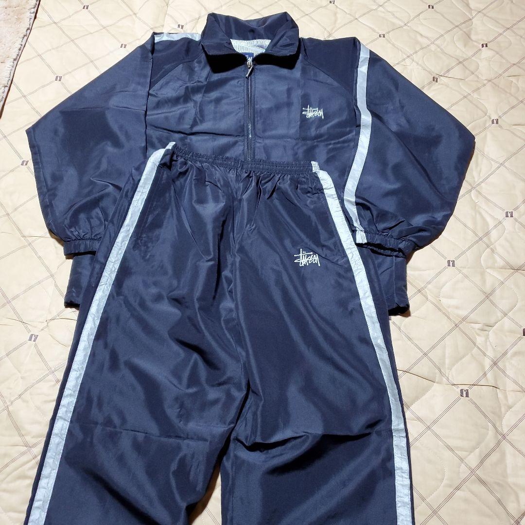 ストゥーシースポーツ　黒ナイロンパーカー上下セット　Lサイズ シャドーパーカー【セットアップ】（黒基準）/パンツ 上下セット