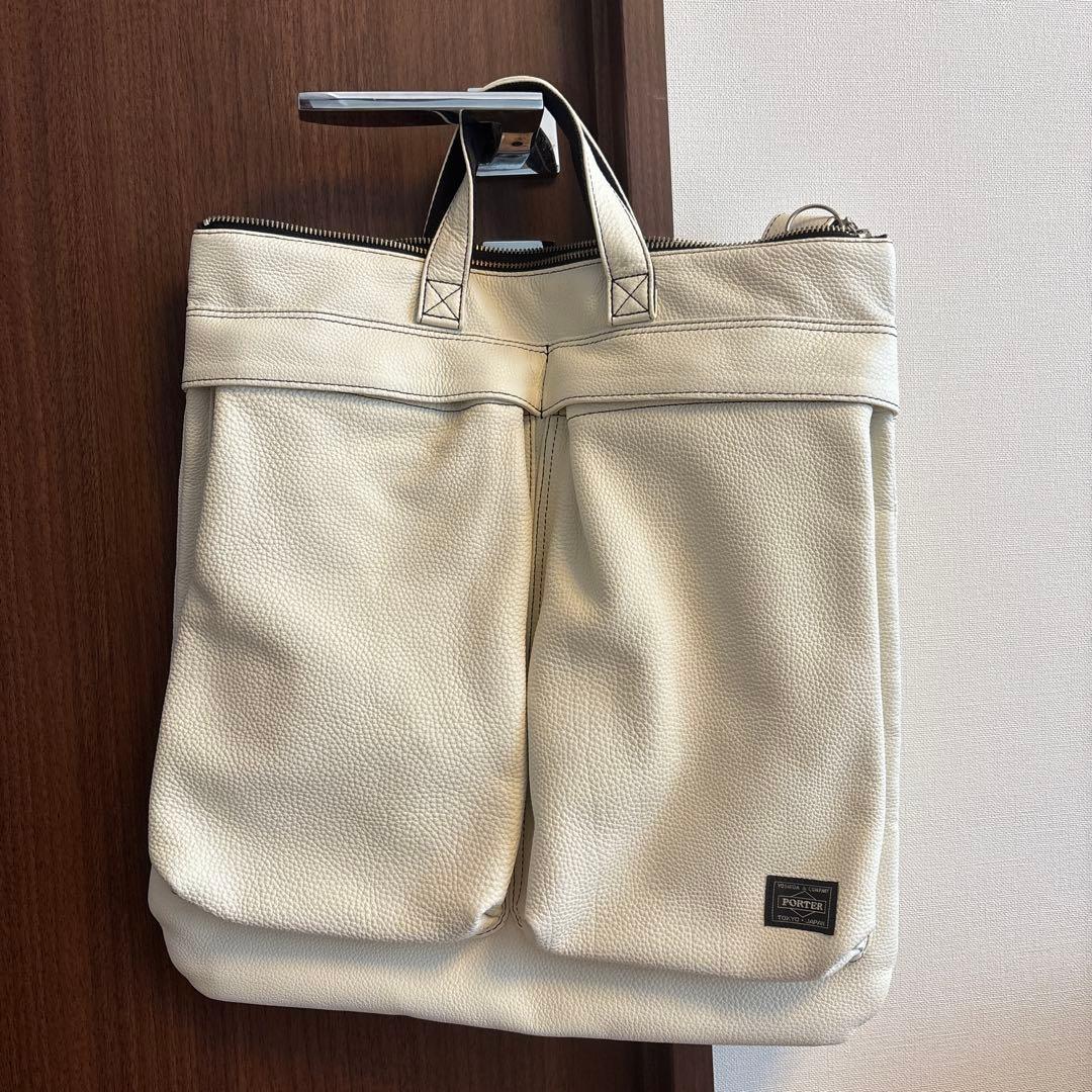 GOさん専用PORTER ホワイトレザーヘルメットバッグ PORTER ポーター マイル 2WAYヘルメットバック 754-15113 メンズ