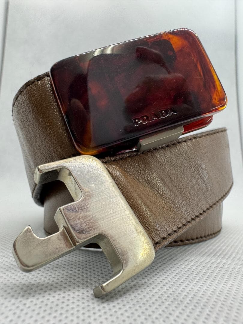 PRADA プラダ ベルト レザー べっ甲 4004 - メルカリ