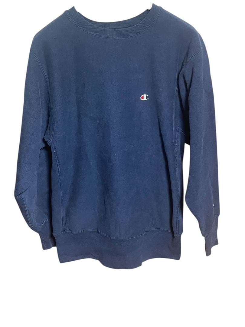 90s USA製 チャンピオン リバースウィーブ 刺繍ロゴ ネイビー スウェット 90's Champion Reverse Weave Sweat Shirts NAVY/L Made in USA