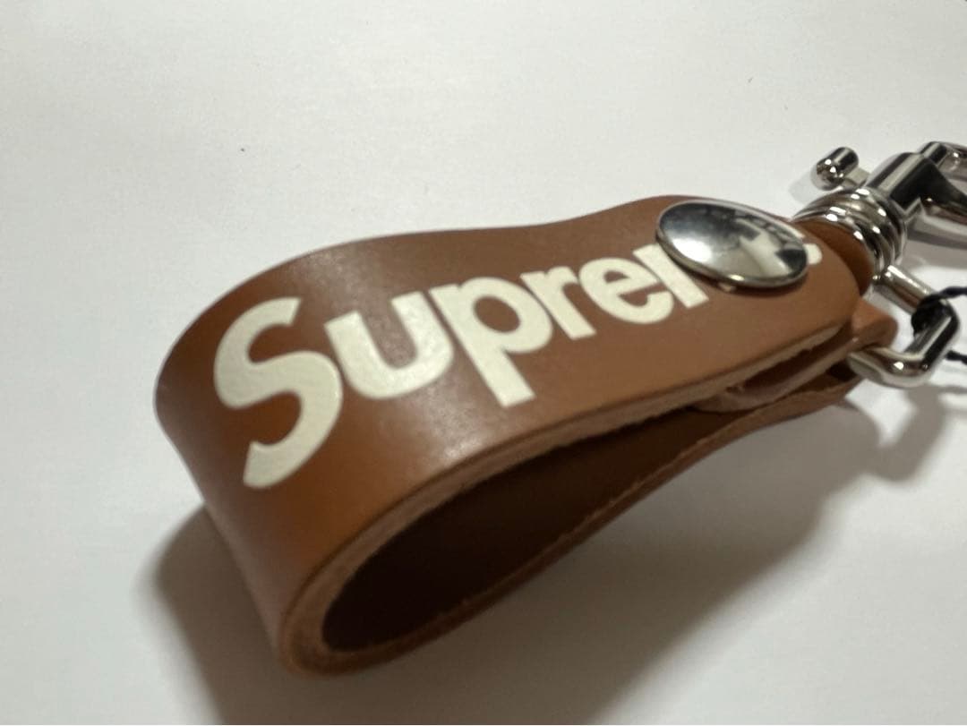 Supreme Leather Key Loop \"Brown\" 新品未使用