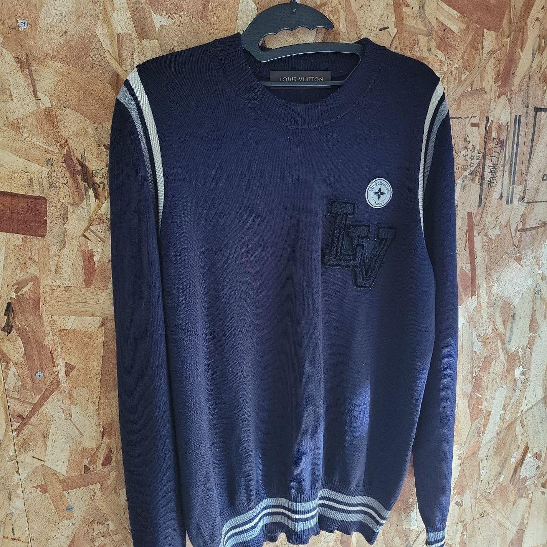 ルイヴィトン　ニットL ルイ・ヴィトン LOUIS VUITTON モノグラム総柄タートルネックニット