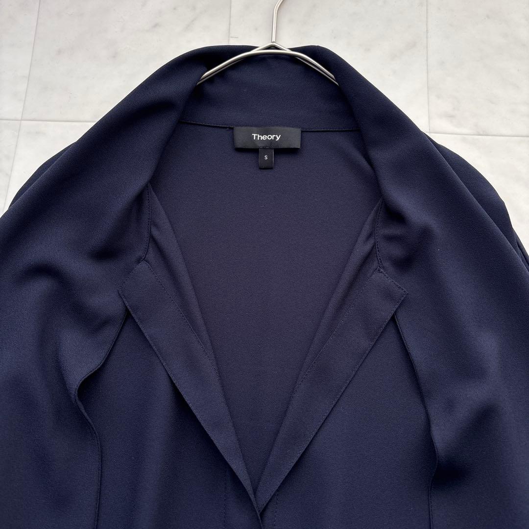 セオリー 美品 スカーフ付き ブラウス 紺 ネイビー ゆったり 洗える