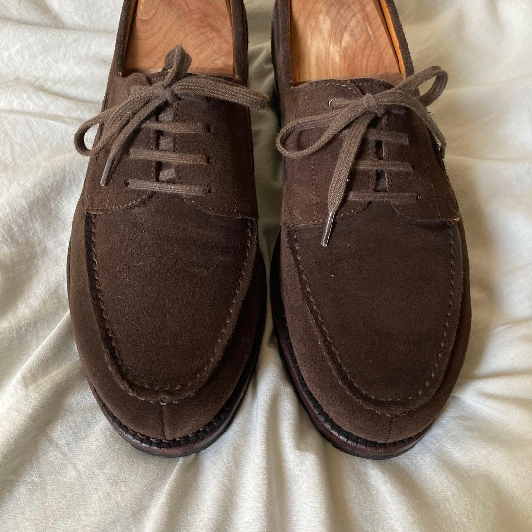 ジャランスリウァヤ 4アイレットモカシン ダークブラウンスエード 39