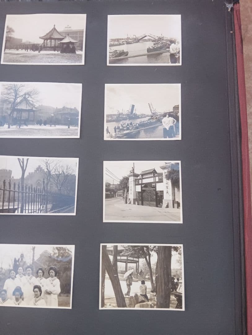 満州の古い写真 67枚 貼り付け アルバム 風景 人物 建築 風俗 戦前