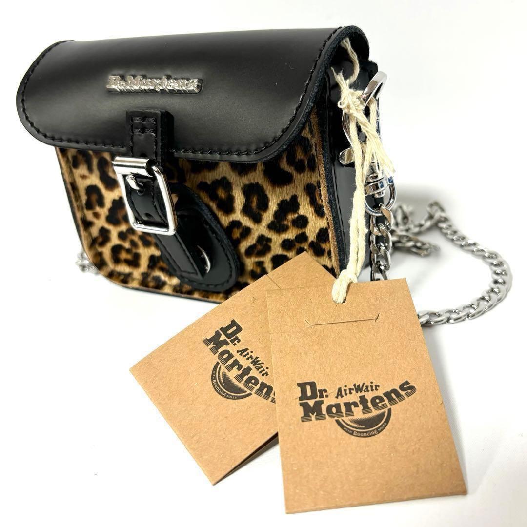 新品 ドクターマーチン 5インチ サッチェルバッグ ブラック レオパード