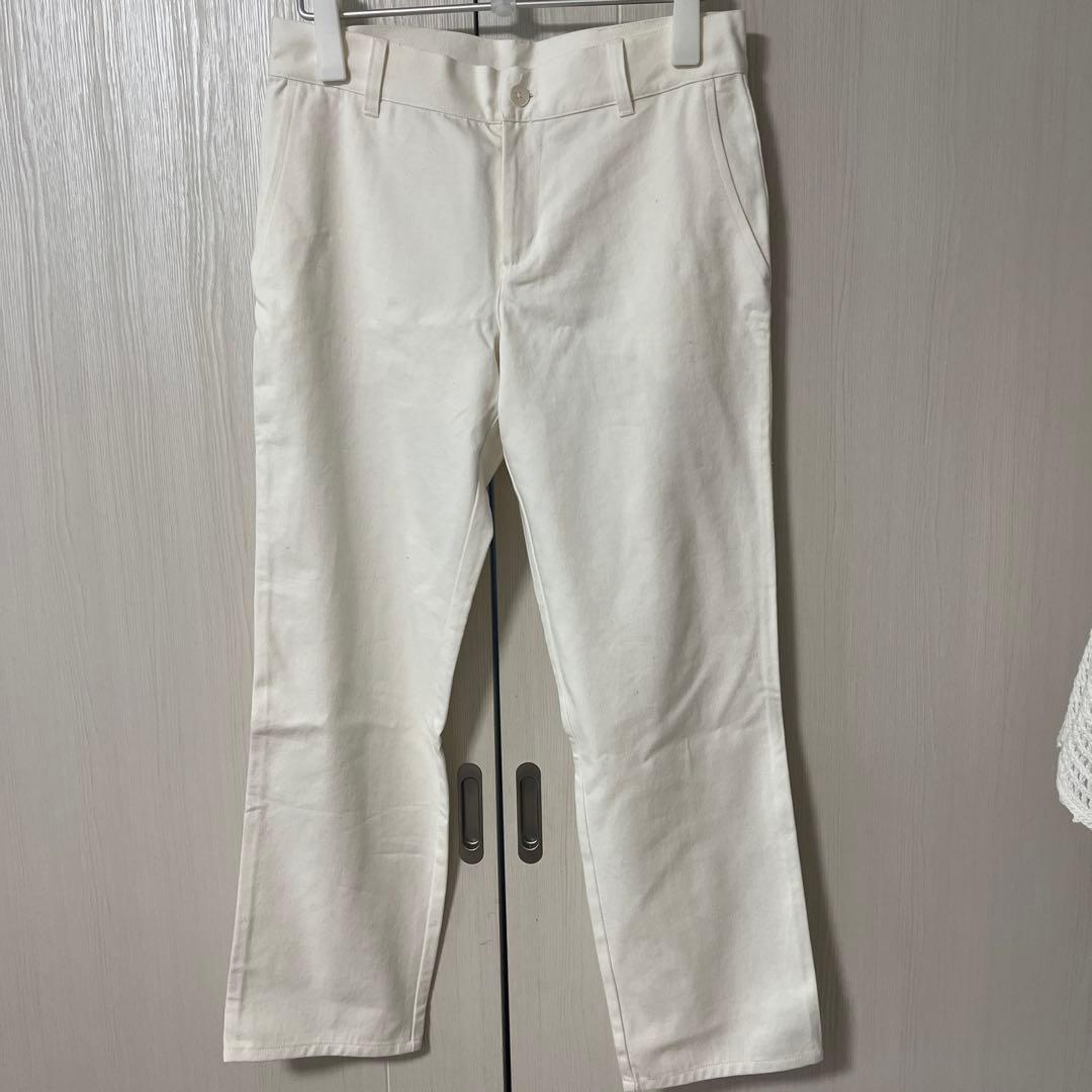 she、プリスティン　ホワイト チノパン コットン混紡 メンズ 【ベストセラー】ストレッチ 2タック チノパンツ【シワになり