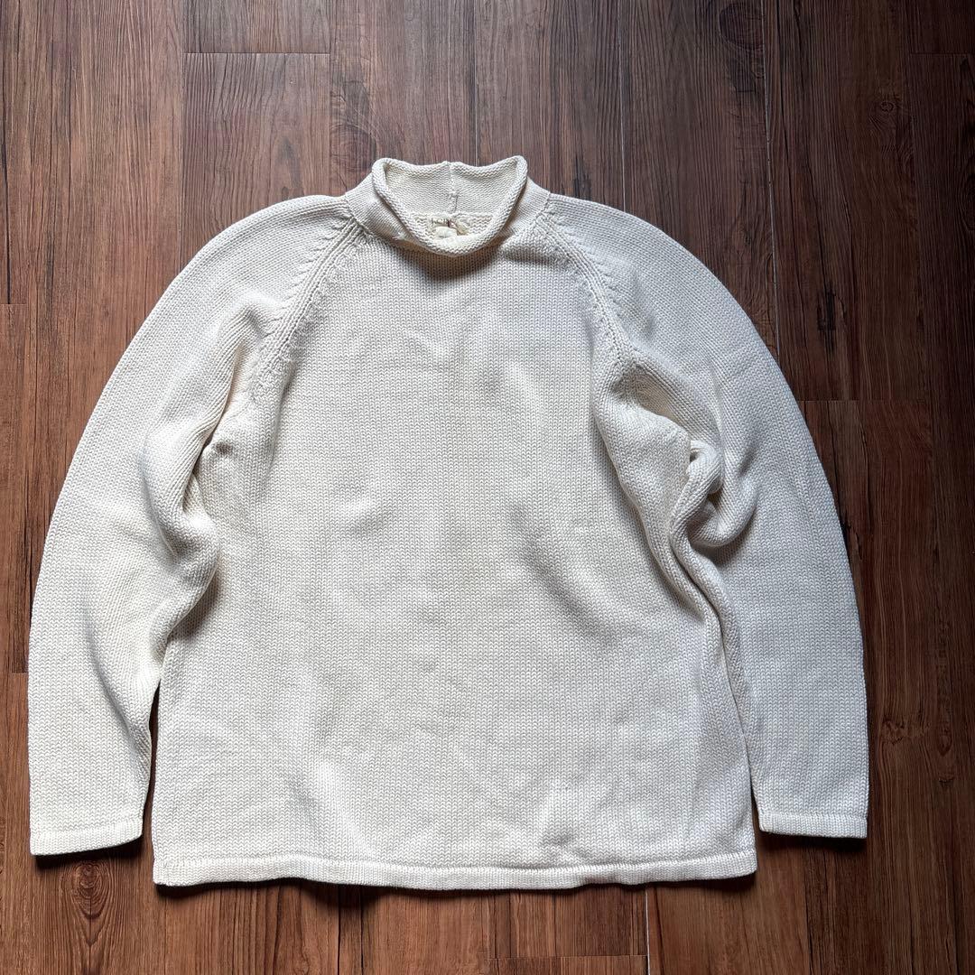 J.CREW 90s ロールネックコットンニット ホワイト 巨人タグ - メルカリ