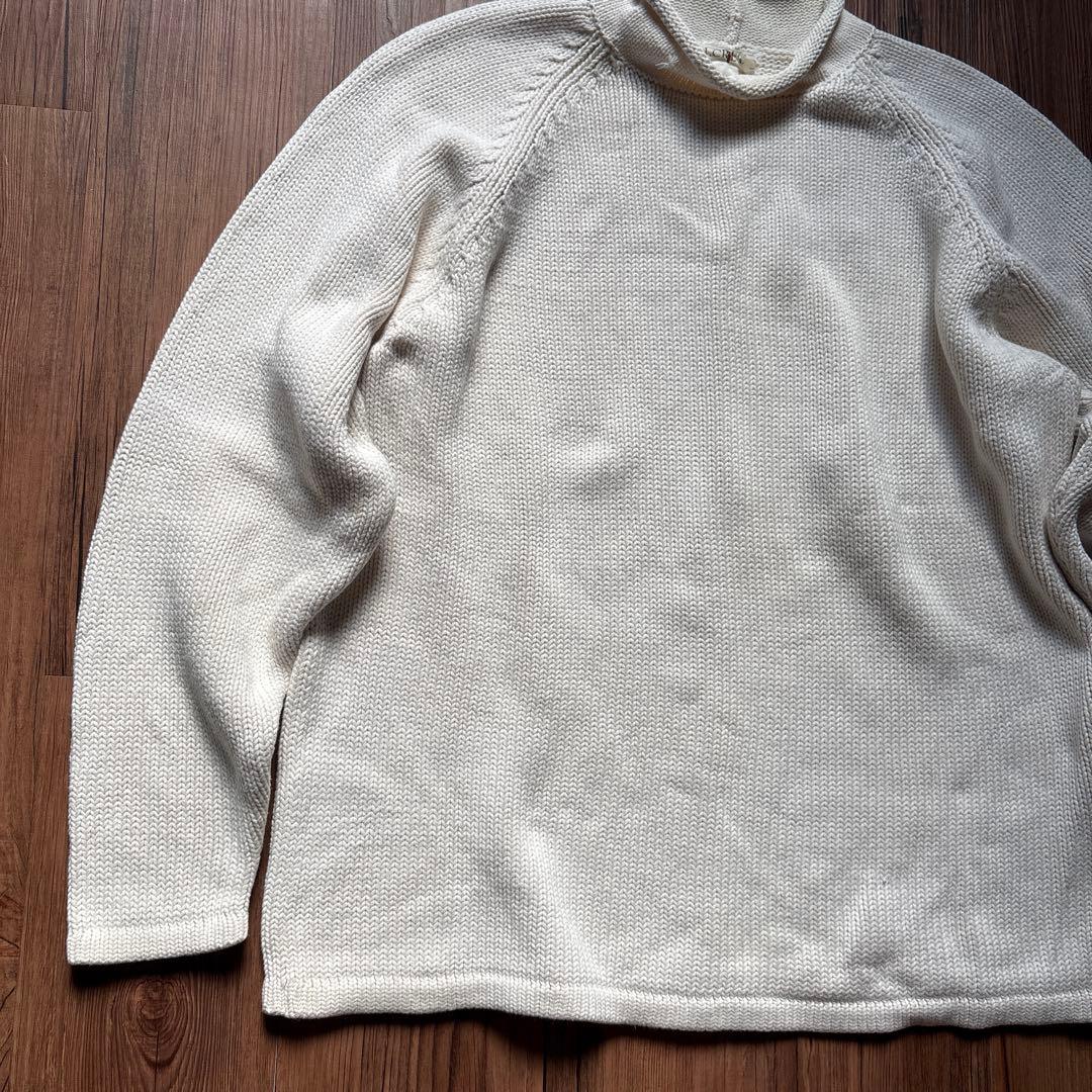 J.CREW 90s ロールネックコットンニット ホワイト 巨人タグ - メルカリ