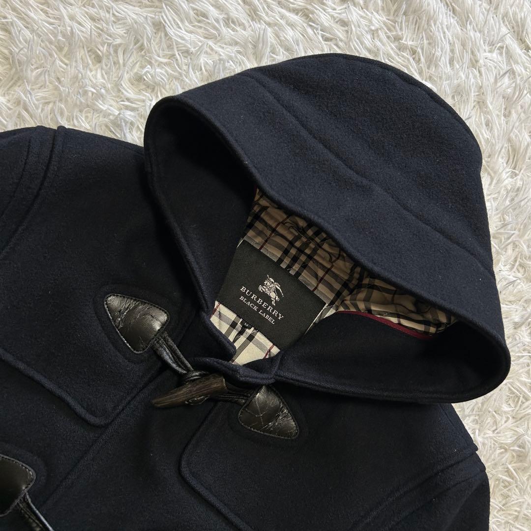 カシミヤ バーバリーブラックレーベル ダッフルコート ネイビー ノバ