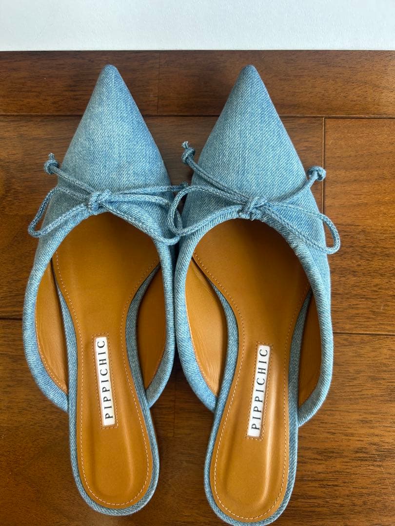 超可愛い！PIPPICHICピッピシック デニムリボンミュール38