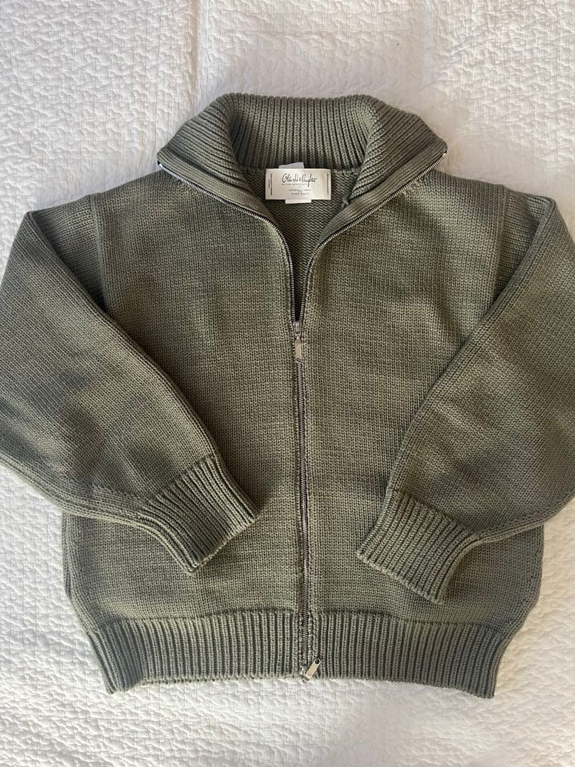 WOOSTED WOOL DS KNIT JACKET 別注品 Olde H & Daughter WOOSTED WOOL DRIVERS KNIT JAC