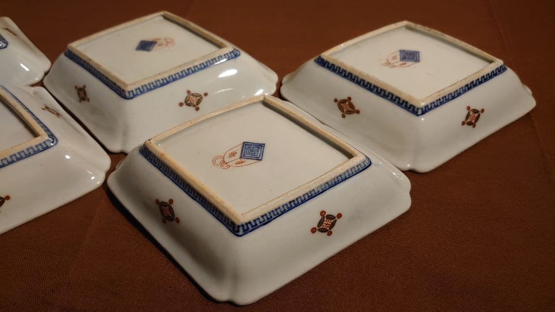 古九谷 湖東焼 赤絵 飯田屋 宮本窯 布袋 蔵出し 菱形皿 5客 - メルカリ