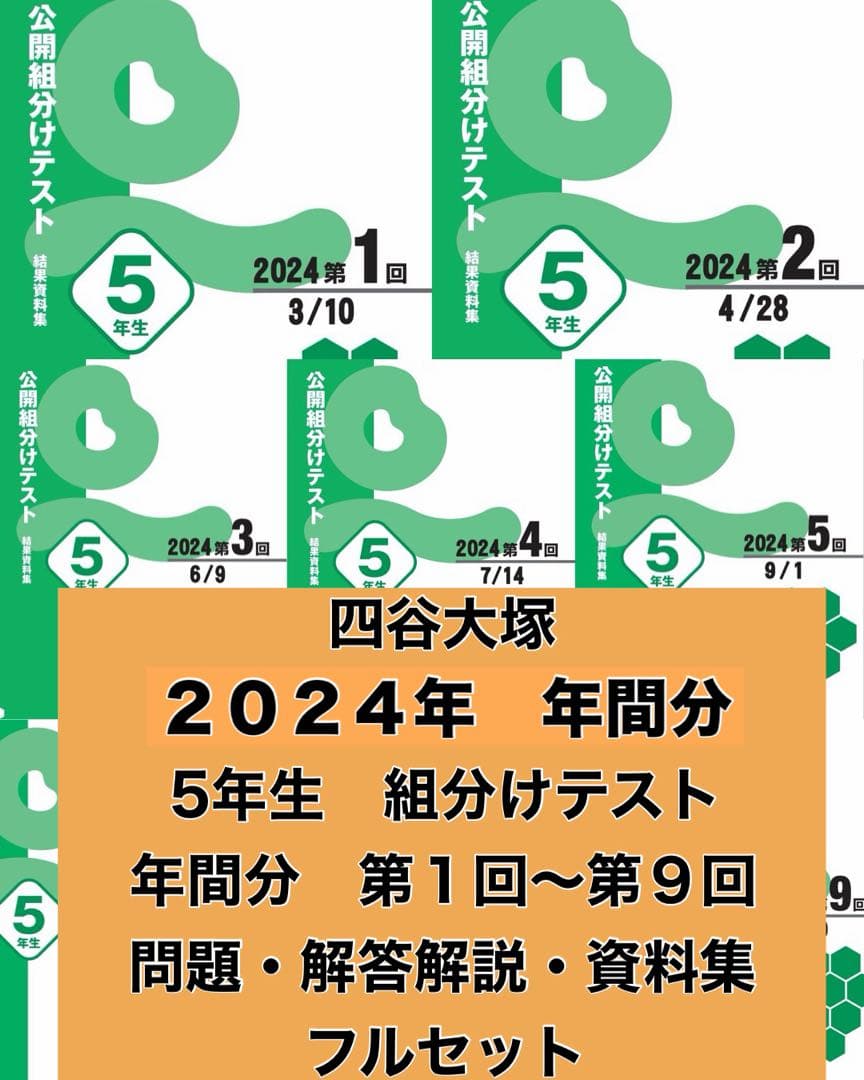 2024年⭐️5年生 組分けテスト フルセット 四谷大塚 - メルカリ