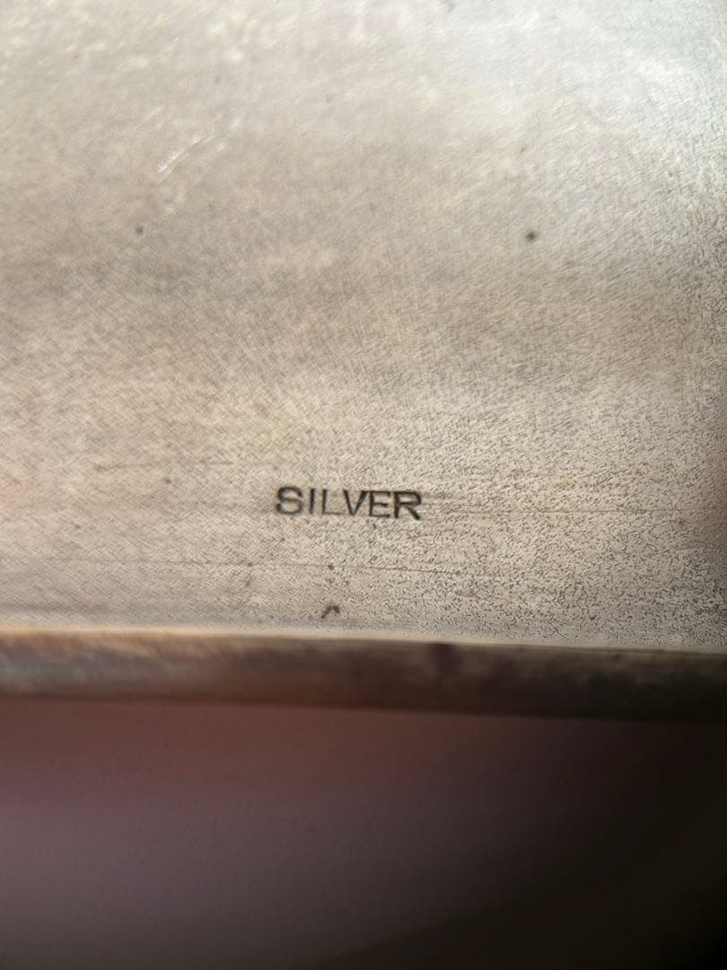 純銀刻印 アンティーク 銀製 シガレットケース 120g 彫金 手彫り