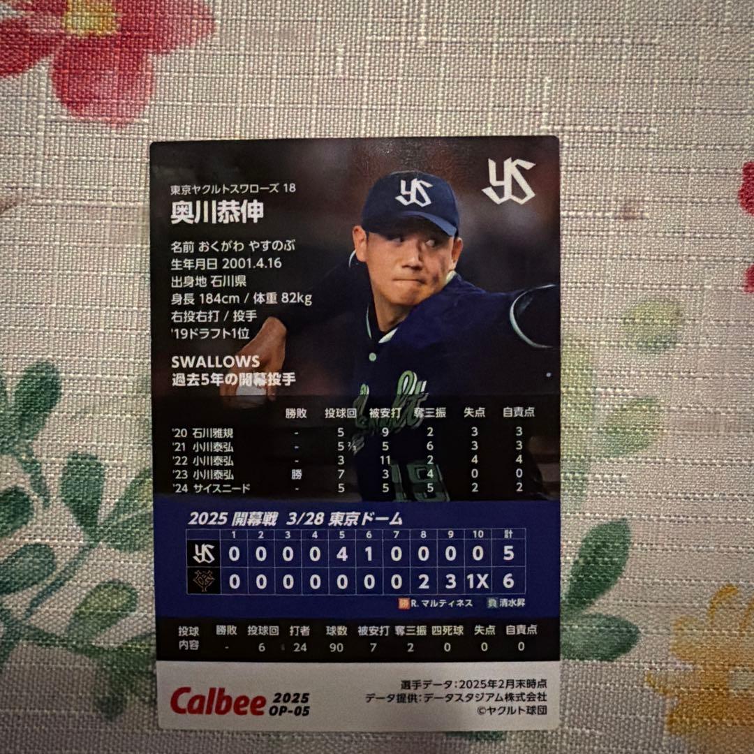 奥川恭伸 サイン入りカード スワローズ 18 - メルカリ