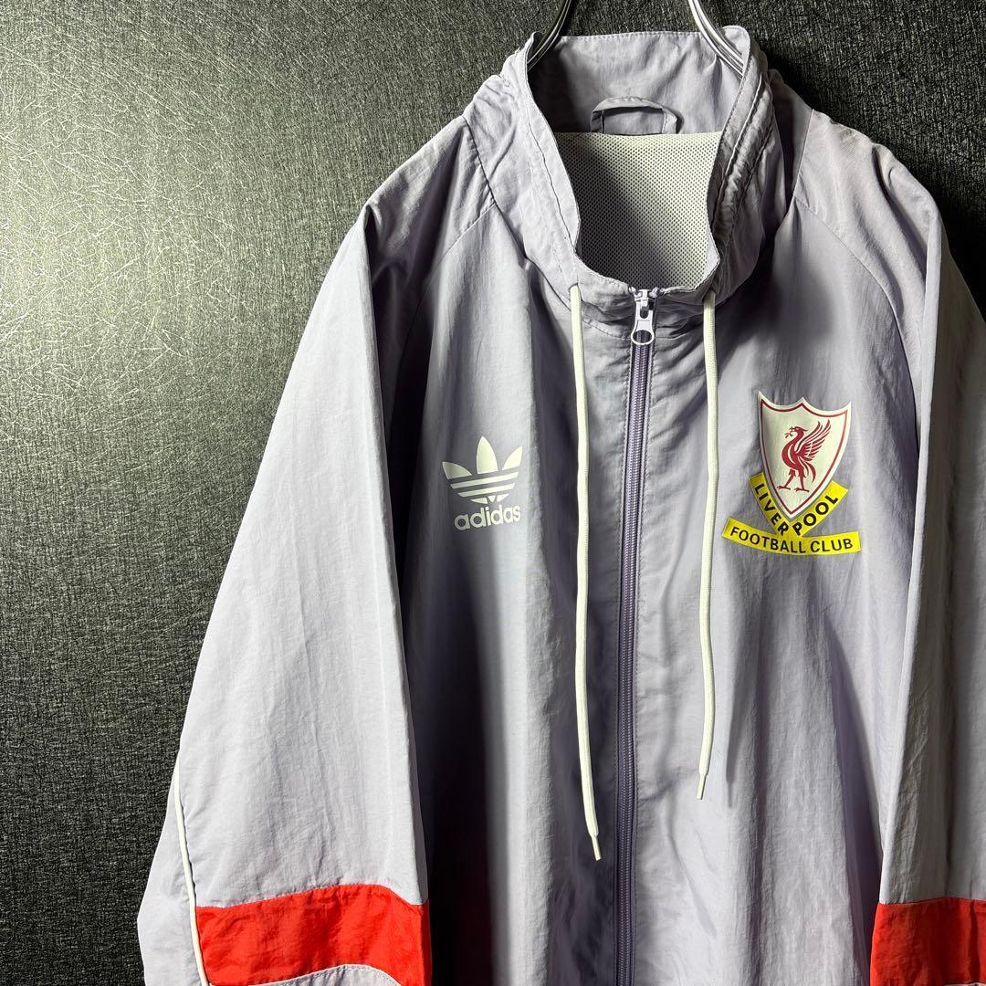 【★リヴァプールFC】 adidas 古着 メンズ アウター ナイロンジャケット 00s古着 adidas リバプール ナイロンジャケット サッカー ワッペン刺繍