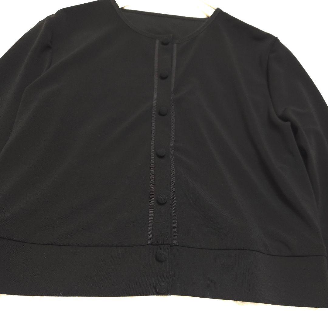 FOXY フォクシー 40 Lサイズ カーディガン 黒 長袖 丸首 ショート