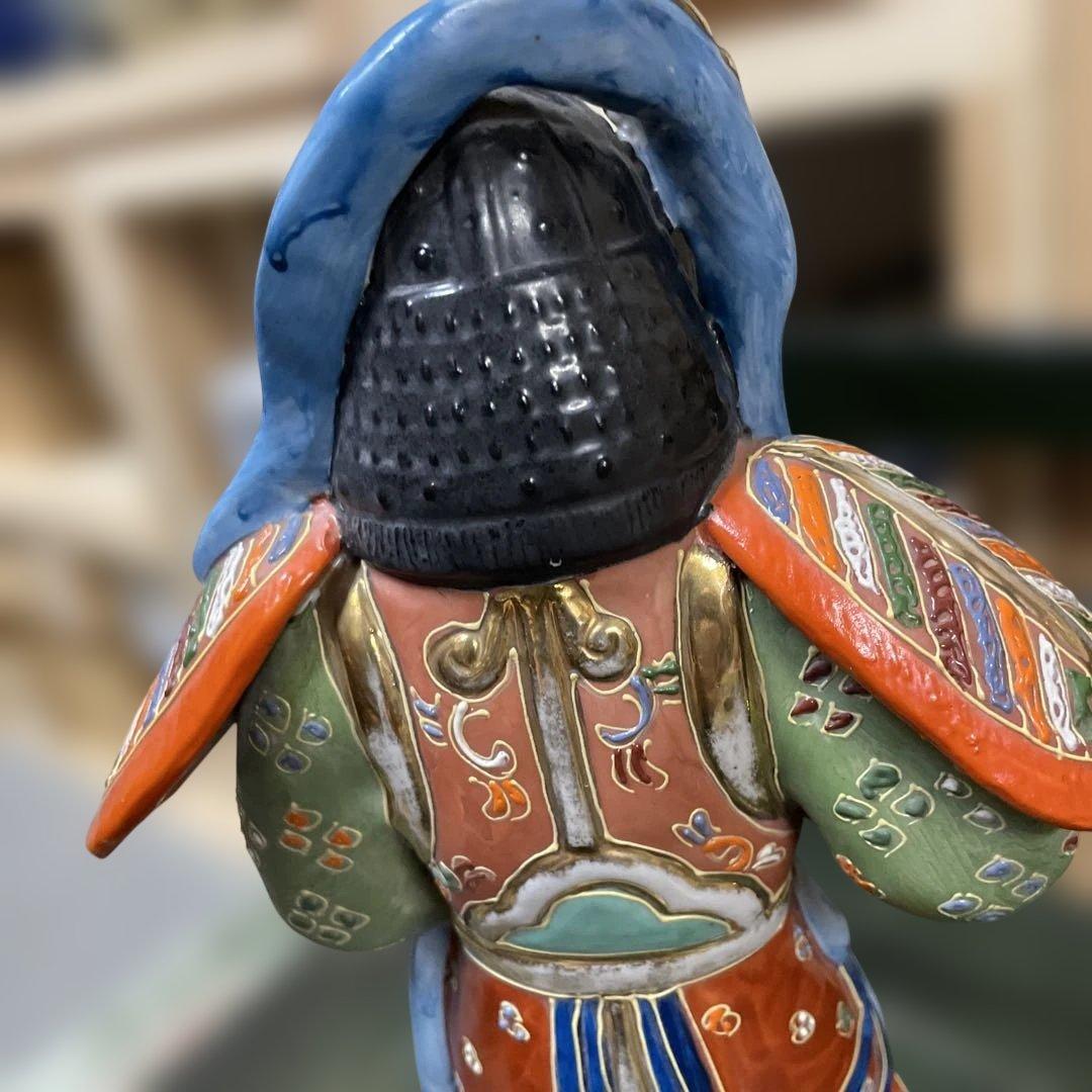 九谷焼毘沙門天 石川県九谷焼 骨董 仏教美術 古美術 金彩の七福神戦い