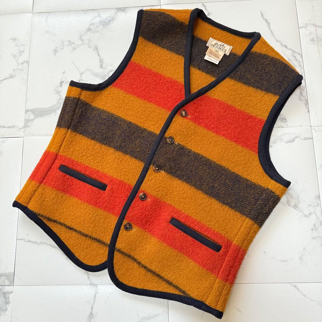 HERMES エルメス ヴィンテージ ロカバール ウール100％ ベスト 46